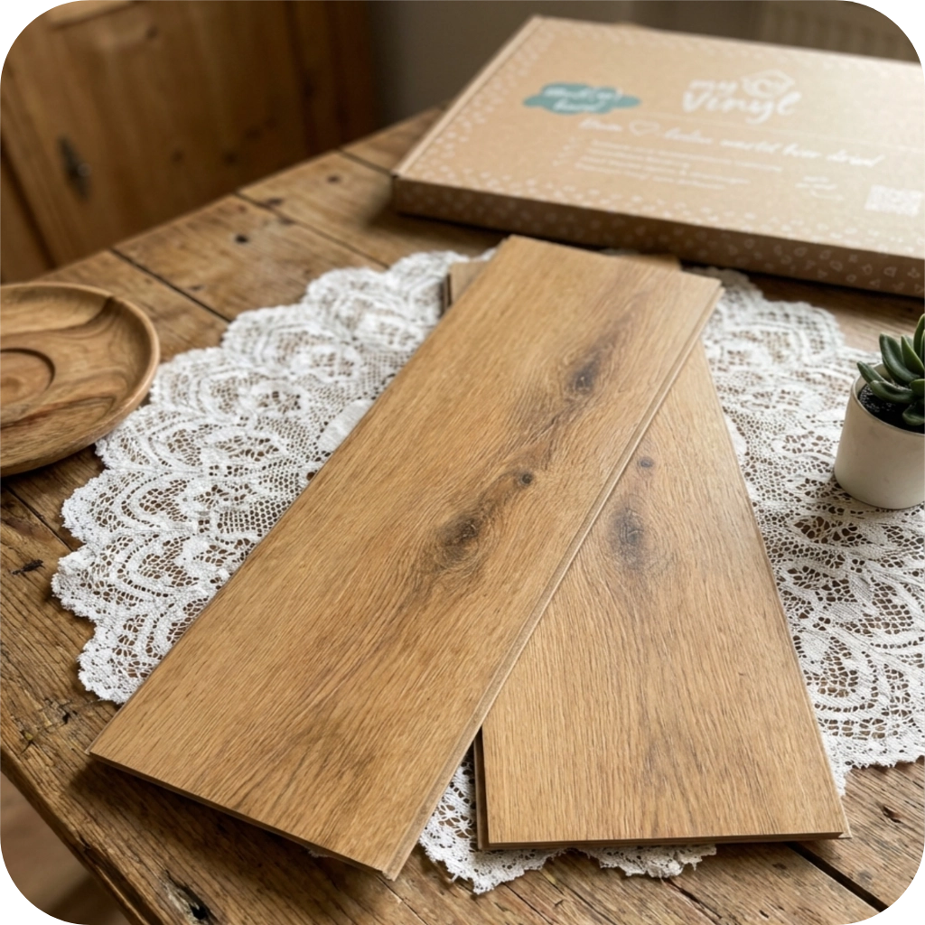 Musterbox mit Vinylboden Mustern